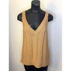 NEW Banana Republic Cable Knit Sweater Tank in Camel Size XL
